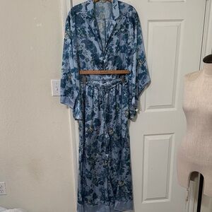 Floral Blue Pajama Set